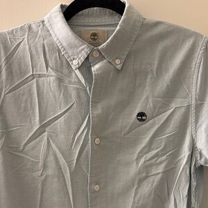 Timberland Men's Light Blue Button-Down Shirt